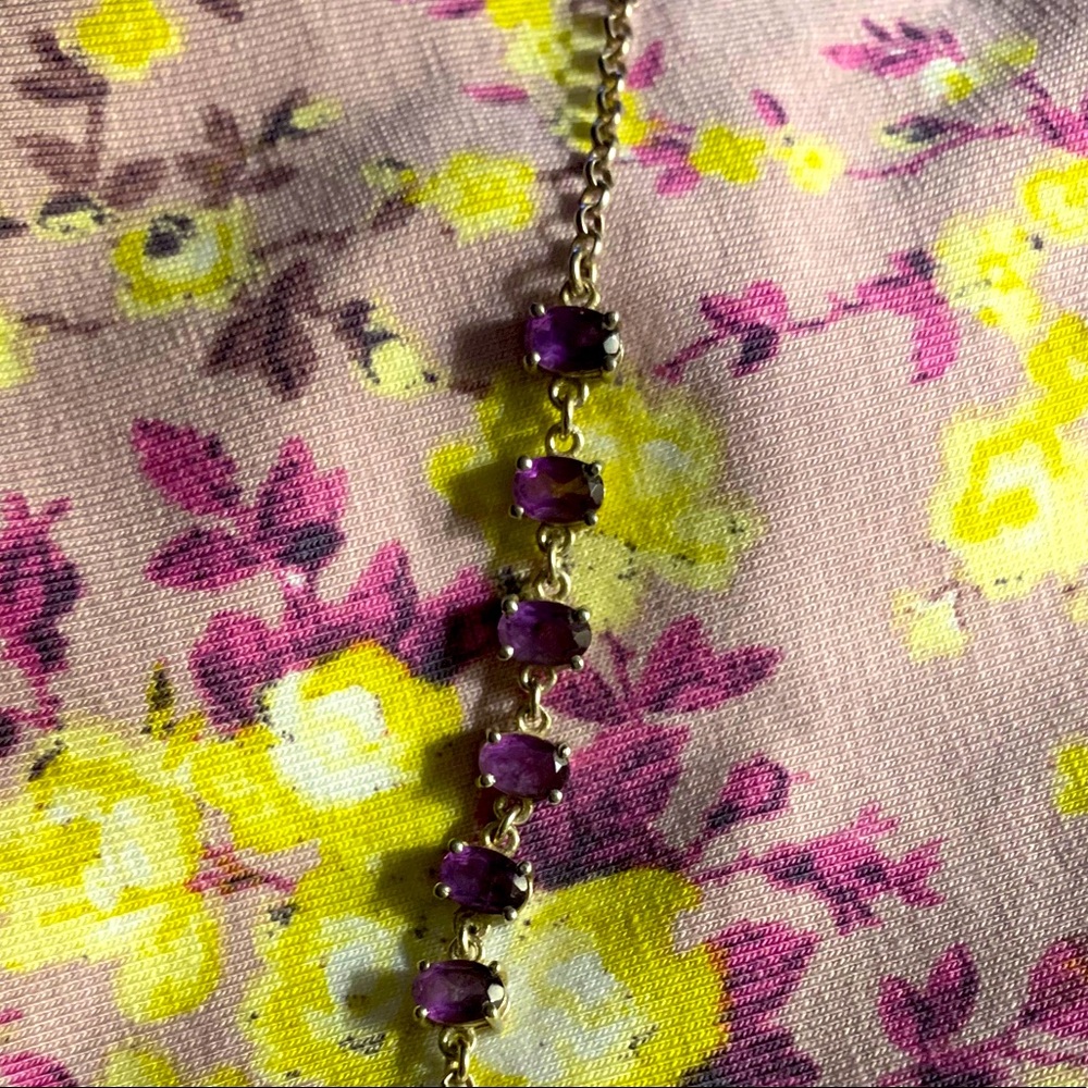 Sterling silver Brazilian amethyst oval bracelet